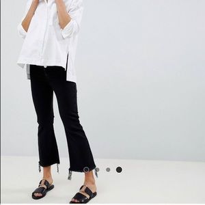 NWT ASOS Maternity Cropped Raw Hem Flare Jeans sz8